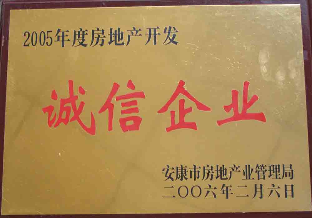 2005年度房地產(chǎn)開(kāi)發(fā)誠(chéng)信企業(yè)