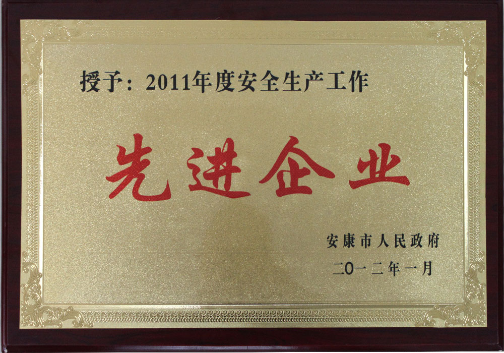 安康市2011年度安全生產(chǎn)工作先進企業(yè)